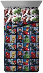 img 3 attached to 👾 Super Soft Marvel Avengers Team Twin Comforter – Fade Resistant Polyester Microfiber Fill – Official Marvel Product for Kids Bedding