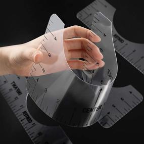 img 2 attached to 👕 6-Piece T-Shirt Ruler Set: Center Guide, Alignment Tool, Vinyl Craft Ruler, Soft Tape Measure - Perfect for T-Shirt Making! (Clear/White)
