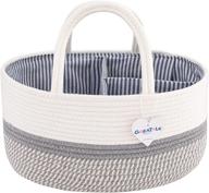 👶 greatale baby diaper caddy organizer - portable rope storage basket for changing table & car - nursery diaper storage with removable divider (grey) logo
