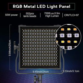 img 3 attached to 🌈 Switti RGB Video Light, 50W Full Color Photography Lights - LED Video Panel Light with 552 High CRI LEDs (>97) - Adjustable Color Temperature 2600K-10000K, Brightness 0-100%, 0-360 Adjustable Colors - Suitable for 9 Different Scenes