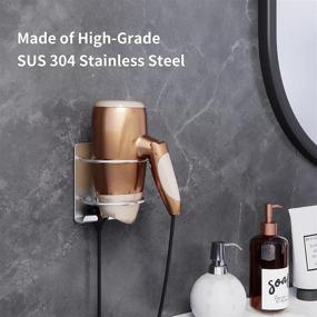 img 3 attached to 💇 Maximize Bathroom Space with Tiilan Hair Dryer Holder Wall Mount - Convenient, Stylish, Stainless Steel Organizer