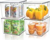 🗄️ sorbus plastic storage clear bins with lid – stackable pantry organizer for kitchen, fridge, food, snacks, cabinet, bathroom, (4-pack) логотип