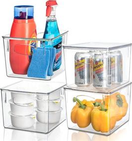 img 3 attached to 🗄️ Sorbus Plastic Storage Clear Bins with Lid – Stackable Pantry Organizer for Kitchen, Fridge, Food, Snacks, Cabinet, Bathroom, (4-Pack)