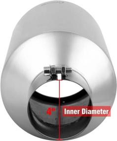 img 3 attached to Enhance Vehicle Performance with the Upower Stainless Steel Exhaust Tip: 4" Inlet, 8" Outlet, 15" Long, 45° Angle Cut, Universal Fit for Car Truck