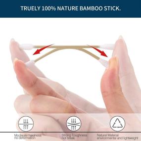 img 1 attached to 🎋 Nature Bamboo Double Round Cotton Swabs - 500 Count Cotton Buds with Bamboo Sticks