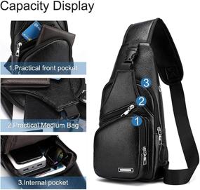 img 2 attached to 🎒 Versatile Leather Daypack: Crossbody Shoulder Charging - A Stylish & Functional Companion