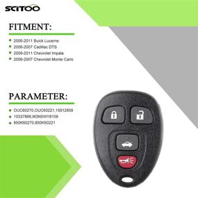 img 3 attached to SCITOO Keyless Entry Remote Key Fob - 1X4 Button for Buick Lucerne, Chevrolet Impala, Cadillac DTS - OUC60221 15912859