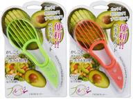 🥑 avocado slicer pitter - versatile 3-in-1 avocado peeler cutter skinner and corer tool, set of 2 (green & orange) logo