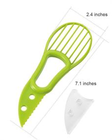 img 2 attached to 🥑 Avocado Slicer Pitter - Versatile 3-in-1 Avocado Peeler Cutter Skinner and Corer Tool, Set of 2 (Green & Orange)