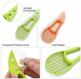 img 3 attached to 🥑 Avocado Slicer Pitter - Versatile 3-in-1 Avocado Peeler Cutter Skinner and Corer Tool, Set of 2 (Green & Orange)