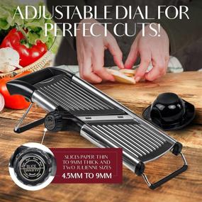 img 1 attached to 🔪 Gramercy Kitchen Co. Adjustable Stainless Steel Mandoline Food Slicer: Cut-Resistant Gloves and Versatile Vegetable Onion Potato Chip Slicer