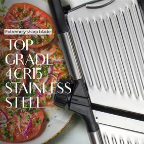 img 2 attached to 🔪 Gramercy Kitchen Co. Adjustable Stainless Steel Mandoline Food Slicer: Cut-Resistant Gloves and Versatile Vegetable Onion Potato Chip Slicer