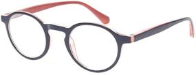 img 2 attached to 👓 Premium Collection: 4-Pack Spring Hinges Vintage Round Reading Glasses for Men & Women