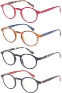 👓 premium collection: 4-pack spring hinges vintage round reading glasses for men & women logo