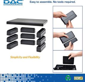 img 2 attached to 💻 Enhance Your Workspace with DAC STAX Monitor Riser: Adjustable Desktop Computer Stand, Supports 66lbs, Medium Size