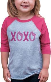 img 3 attached to ❤️ Valentine's Day Kids XOXO Pink Raglan by 7 Ate 9 Apparel