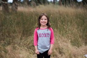 img 2 attached to ❤️ Valentine's Day Kids XOXO Pink Raglan by 7 Ate 9 Apparel