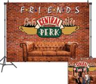 🏢 vibrant 8x6ft vinyl central perk pub photo backdrop - rustic brick wall decorations for coffee shop photography, friends photo booths, studio props, & tv show background logo