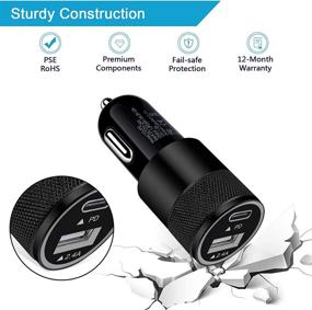 img 3 attached to 🔌 2-Pack USB C Car Charger, 30W PD 3.0 Fast Charger with 2.4A Cigarette Lighter Car Adapter for iPhone 13/13 Mini/12 Pro Max/11 Pro Max/XR/8/7, Samsung Galaxy S21 S20 S10 S9