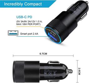 img 1 attached to 🔌 2-Pack USB C Car Charger, 30W PD 3.0 Fast Charger with 2.4A Cigarette Lighter Car Adapter for iPhone 13/13 Mini/12 Pro Max/11 Pro Max/XR/8/7, Samsung Galaxy S21 S20 S10 S9