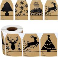 легко украсьте с помощью 360 рождественских крафтовых наклеек на подарочных ярлыках - елка, снежинка и натуральные крафтовые ярлыки - 2 x 3 дюйма. логотип