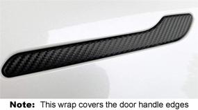 img 1 attached to 🔲 Premium Carbon Fiber Black Full Door Handle Wrap for Tesla Model 3/Y - Custom Cut Graphics