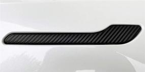 img 4 attached to 🔲 Premium Carbon Fiber Black Full Door Handle Wrap for Tesla Model 3/Y - Custom Cut Graphics