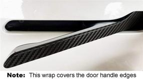 img 2 attached to 🔲 Premium Carbon Fiber Black Full Door Handle Wrap for Tesla Model 3/Y - Custom Cut Graphics