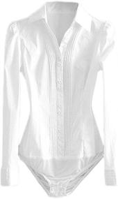 img 4 attached to Soojun Sleeve Bodysuit Shirt for Women - Stylish Women's Clothing and Bodysuits