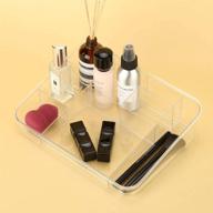 sunficon crystal clear acrylic makeup organizer tray: 💎 countertop storage solution for bathroom, office desk, and vanities logo