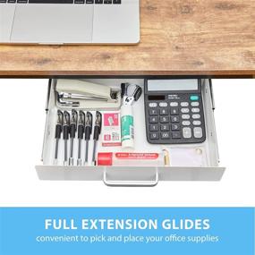 img 1 attached to 🗄️ Gome Under Desk Pull-Out Drawer - Office Storage Organizer, Easy Slide-Out Pencil Drawer for Space Saving, Sit-Stand Workstation Desk Drawer (1.2" Support bar Under Desk)