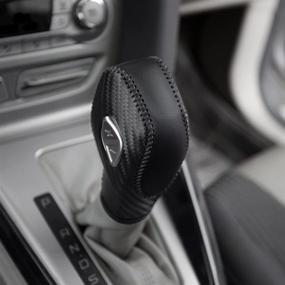 img 3 attached to 🚗 LDYFC Auto Car Leather Gear Shift Knob Cover – Compatible with Ford EcoSport Escape/Fusion/C-Max Energi Wagon/Fiesta/Focus/Transit – High-quality Accessory