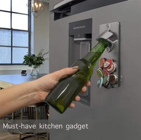 img 1 attached to 🍺 Premium Wall Mounted Beer Bottle Opener with Magnetic Cap Catcher - Fridge Mountable | Unique Housewarming Gift & Cool Beer Lover Gifts for Men!