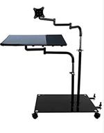 adjustable bedside laptop stand for moving, sofa, and computer monitor + keyboard holder - rotating laptop table lapdes ok610 ok611 (ok610b) logo