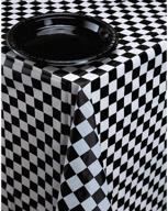 🖤 stylish and practical creative converting plastic banquet table cover in black checkpattern logo