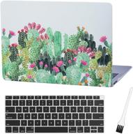 macbook air 13 inch laptop case a1932 floral cactus laptop hard shell cover sleeve matte rubberized (2020 2019 2018 release logo