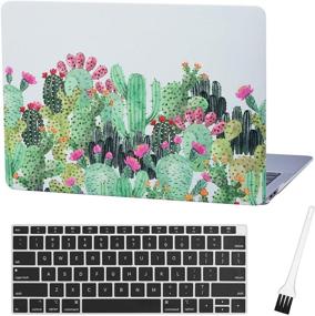 img 4 attached to MacBook Air 13 Inch Laptop Case A1932 Floral Cactus Laptop Hard Shell Cover Sleeve Matte Rubberized (2020 2019 2018 Release