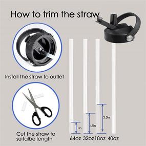 img 2 attached to 🍹 ETLHWYE Wide Mouth Straw Lid for Hydroflask 32 oz Water Bottle - Compatible with Flex Straw Lid, Replacement Accessory, Black