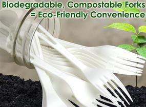 img 3 attached to 🌱 Certified Compostable, Non-GMO Plant-Based Plastic Forks - 50 Pack - Eco-Friendly, Sturdy Utensils for Hot and Cold Foods!