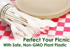 img 1 attached to 🌱 Certified Compostable, Non-GMO Plant-Based Plastic Forks - 50 Pack - Eco-Friendly, Sturdy Utensils for Hot and Cold Foods!