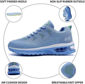 img 3 attached to 👟 Lightweight Air Sports Walking Sneakers for Women - Breathable Gym Jogging Running Tennis Shoes (US 5.5-11 B(M))