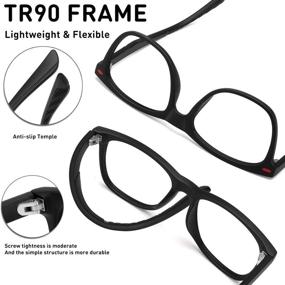 img 1 attached to 2 Pack of Lightweight TR Computer Gaming Eyeglasses Frame for Boys and Girls - Blue Light Blocking Glasses to Prevent Eyestrain (Matt Black+Leopard)