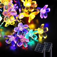 🌸 solar christmas flower string lights, 2 pack 30.6ft 50led cherry blossoms outdoor fairy lights - waterproof, garden decorations, yard, lawn, tree, holiday, party, spring logo