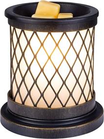 img 4 attached to 🕯️ SUNPIN Electric Fragrance Candle Warmer - Antique Color Iron-Art Black Gridline Design with 2 Light Bulbs