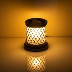 img 2 attached to 🕯️ SUNPIN Electric Fragrance Candle Warmer - Antique Color Iron-Art Black Gridline Design with 2 Light Bulbs