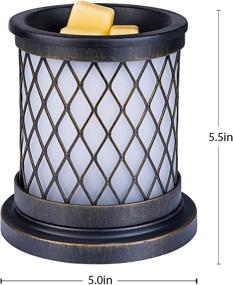 img 3 attached to 🕯️ SUNPIN Electric Fragrance Candle Warmer - Antique Color Iron-Art Black Gridline Design with 2 Light Bulbs