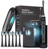 aquasonic black series pro – ultra whitening toothbrush with uv sanitizing base – 4 modes & smart timers – uv sanitizing & charging travel case – ultrasonic electric toothbrush – 6 proflex brush heads for superior dental care logo