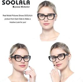 img 2 attached to 👓 SOOLALA Women's Large Frame Cateye Eyeglasses: Frame Reading Glasses