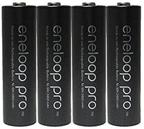 img 1 attached to 🔋 Eneloop Pro AA High Capacity Ni-MH Rechargeable Batteries (4-Pack) with Holder: Long-lasting Power Solution