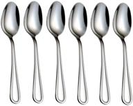 stainless steel 18/0 tea spoons 6 pcs – 6.29 inches – hissf teaspoons for home, kitchen, restaurant – dishwasher safe – silver finish logo